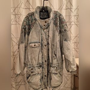 80s acid wash bombers jacket